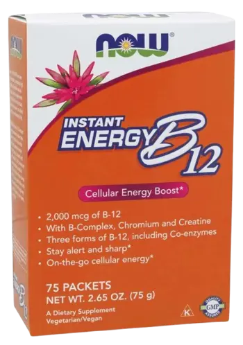 NOW Foods Vitamin B-12 Instant Energy Витамин Б-12 Цианокобаламин - 75 пакета, 75 дози