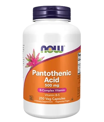 NOW Foods Vitamin B-5 Pantothenic Acid 500 мг Витамин B-5 Пантотенова Киселина
