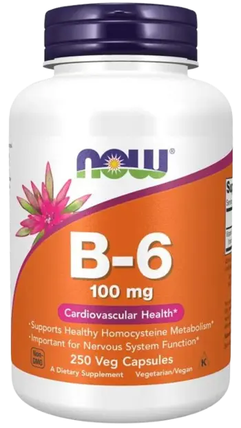 NOW Foods Vitamin B-6 Pyridoxine 100 мг ВИТАМИН B-6 Пиродоксин