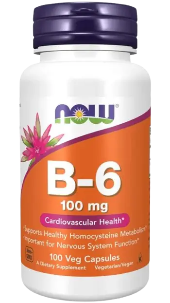 NOW Foods Vitamin B-6 Pyridoxine 100 мг ВИТАМИН B-6 Пиродоксин