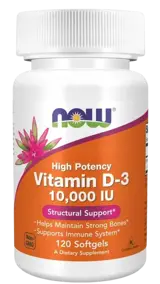 Now Foods Vitamin D-3 10000 IU ВИТАМИН Д3 - 120 гел капсули, 120 дози