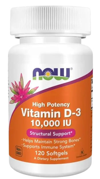 Now Foods Vitamin D-3 10000 IU ВИТАМИН Д3 - 120 гел капсули, 120 дози