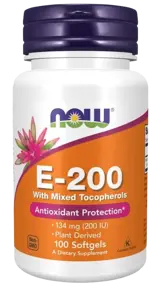 NOW Foods Vitamin E-200 IU MT Витамин E - 100 гел капсули, 100 дози