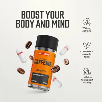 NUTREND Caffeine Caps 200 мг Кофеин на Капсули - 60 капсули, 60 дози