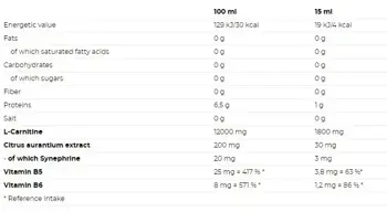 NUTREND Carnitine 60000 + Synephrine L-Карнитин + Синефрин - 500 мл, 20 дози