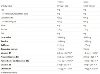NUTREND Carnitine Shot 3000 Течен L-Карнитин Шот - 20 шота x 60 мл, 20 дози