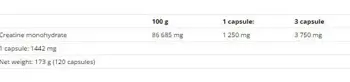 NUTREND Creatine Compressed Caps Креатин Монохидрат Капсули - 120 капсули, 40 дози