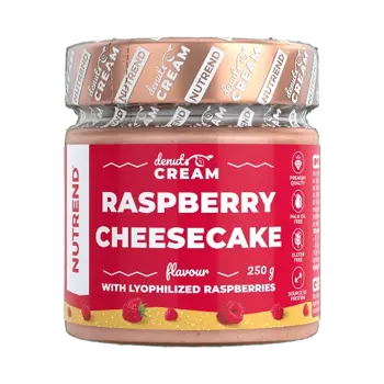 NUTREND Denuts Cream Raspberry Cheesecake Крем с Кашу, Фъстъци, Бял Шоколад и Сушени Малини - 250 грама