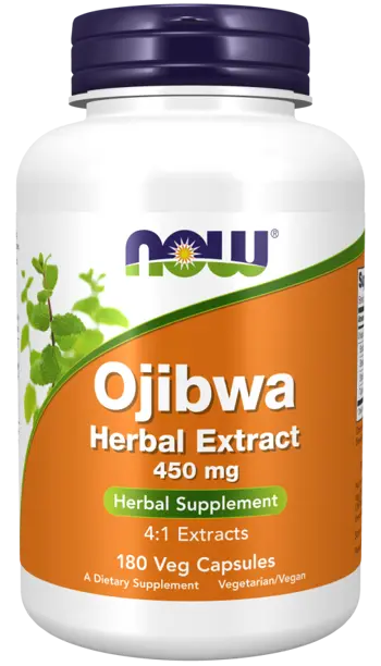 NOW Foods Ojibwa Herbal Extract 450 мг Смес от Билкови Екстракти Ojibwa - 180 веге капсули, 180 дози