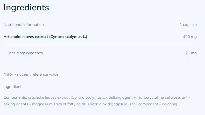 OLIMP Artichoke Premium 420 мг Eкстракт от Листа на Артишок - 30 капсули, 30 дози