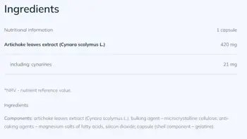 OLIMP Artichoke Premium 420 мг Eкстракт от Листа на Артишок - 30 капсули, 30 дози