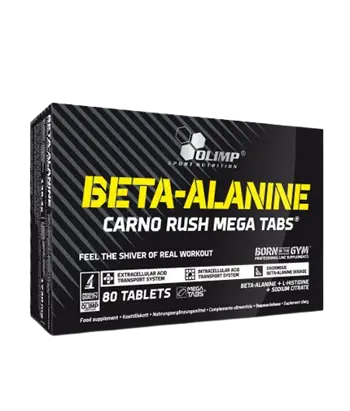OLIMP Beta-Alanine Carno Rush Mega Tabs 2000 мг Бета-Аланин - 80 таблетки, 40 дози