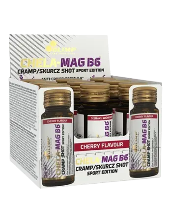 OLIMP Chela - Mag B6 Cramp Shot Sport Edition Box Магнезий и Витамин В6 Шот - 9 шота x 25 мл, 9 дози