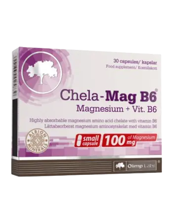OLIMP Chela-Mag B6 100 мг Mагнезиев Бисглицинат - 30 капсули, 30 дози