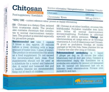 OLIMP Chitosan + Chromium 1200 мг / 100 ug Хитозан и Хром - 30 капсули, 10 дози
