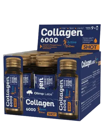 OLIMP Collagen 6000 мг Active & Brilliance Shot Течен Хидролизиран Телешки Колаген - 9 шота x 25 мл, 9 дози