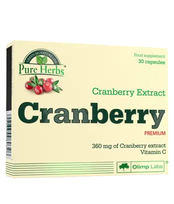 OLIMP Cranberry Premium 360 мг Висококачествен Екстракт от Червена Боровинка - 30 капсули, 30 дози