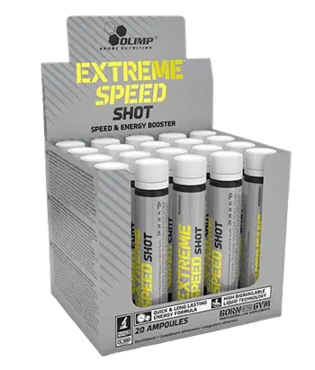 OLIMP Extreme Speed Shot Box Предтренировъчен Енергиен Шот - 20 ампули x 25 мл, 20 дози