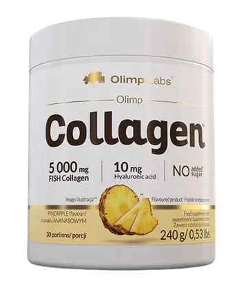 OLIMP Fish Collagen Powder 5000 мг Хидролизиран Рибен Колаген на Прах с вкус Ананас- 240 грама, 30 дози