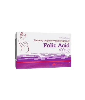 OLIMP Folic Acid 400 ug Фолиева Киселина - 60 капсули, 60 дози