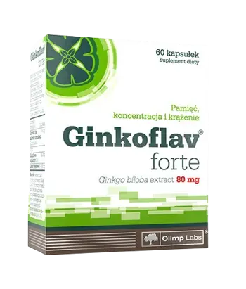 OLIMP Ginkoflav Forte 80 мг Висококачествен Екстракт от Гинко Билоба - 60 капсули, 60 дози