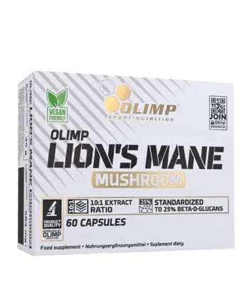 OLIMP Lion's Mane Mushroom 500 мг Гъба Лъвска Грива - 60 капсули, 60 дози