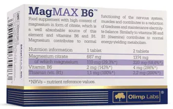 OLIMP MagMax B6 687 мг Магнезий и Витамин В6 - 50 таблетки, 50 дози