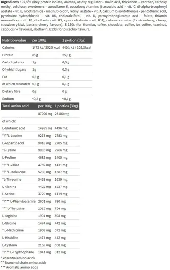 OLIMP Pure Whey Isolate 95 Суроватъчен Протеин Изолат - 2200 грама, 73 дози