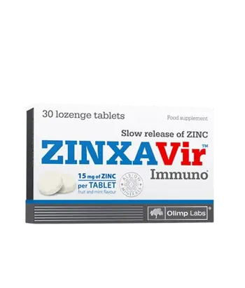 OLIMP ZINXAVir Immuno 15 мг Цинк - 30 таблетки за смучене, 30 дози