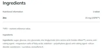 OLIMP ZINXAVir Immuno 15 мг Цинк - 30 таблетки за смучене, 30 дози
