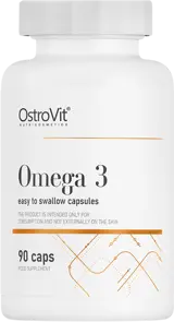 OstroVit Omega 3 - 500 мг Easy To Swallow Рибено Масло - 90 гел капсули, 45 дози