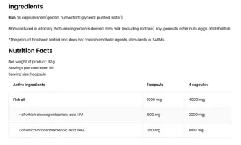 EthicSport Omega 3 Ultra Concentrate Висококонцентрирано рибено масло х 90 капсули