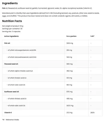 EthicSport Omega 3-6-9 | Fish, Flaxseed, Sunflower & Vitamin E За сърдечно-съдовата система