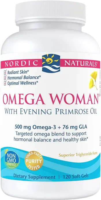 Nordic Naturals Omega Woman В подкрепа на хормоналния баланс и здравата кожа х 120 Гел капсули