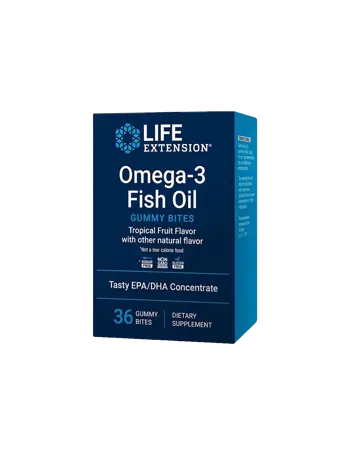 Life Extension Omega-3 Fish Oil Gummy Bites Омега-3 Гъми 750 mg (EPA 300 mg /DHA 225 mg), 36 желирани таблетки
