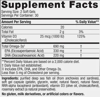 Nordic Naturals Omega-3D 690 mg Омега-3 с Витамин D3