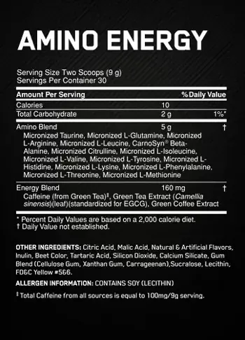 Optimum Nutrition Amino Energy - 270 грама