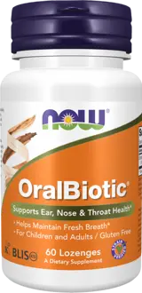 NOW Foods OralBiotic® Streptococcus Salivarius Пробиотик - 60 подезични таблетки, 30 дози