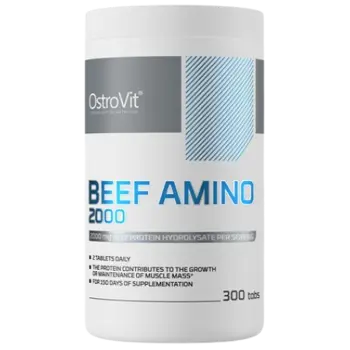 OstroVit Beef Amino 2000 Телешки Аминокиселини - 300 таблетки, 150 дози