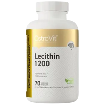 OstroVit Lecithin 1200 мг NO GMO Лецитин - 70 гел капсули, 70 дози