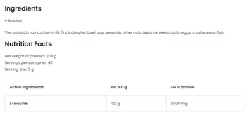 OstroVit Leucine Powder Левцин на Прах - 200 грама, 40 дози