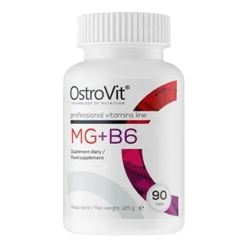 OstroVit Mg + B6 Magnesium Citrate + B6 Магнезиев Цитрат и Витамин В6 - 90 таблетки, 30 дози