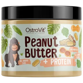OstroVit Peanut Butter + Protein Фъстъчено Масло + Добавен Протеин - 500 грама