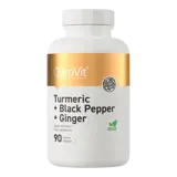 OstroVit Turmeric + Black Pepper + Ginger Екстракт от Куркума, Черен Пипер и Джинджифил - 90 таблетки, 90 дози