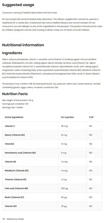 OstroVit Vitamin B Complex + C & E Витамин Б-Комплекс