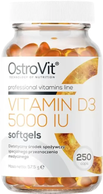 Ostrovit VITAMIN D3 5000 IU Витамин Д3 - 250 гел капсули, 250 дози