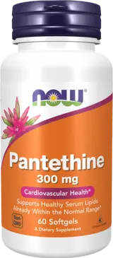 NOW Foods Pantethine 300 мг Пантетин/Пантетонова Киселина Витамин Б-5 - 60 гел капсули, 60 дози