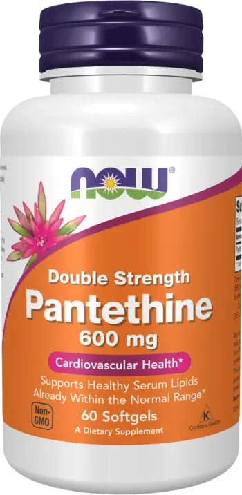 NOW Foods Pantethine 600 мг Double Strength Пантетин - 60 гел капсули, 60 дози