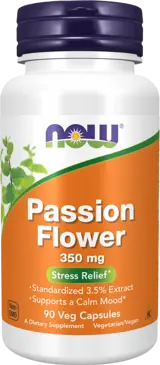 NOW Foods Passion Flower 350 мг Пасифлора - 90 веге капсули, 45 дози