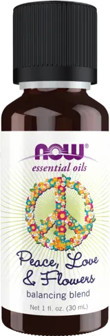 NOW Foods Peace, Love & Flowers Balancing Oil Blend Успокояваща и Ободряваща Смес от Етерични Масла - 30 мл
